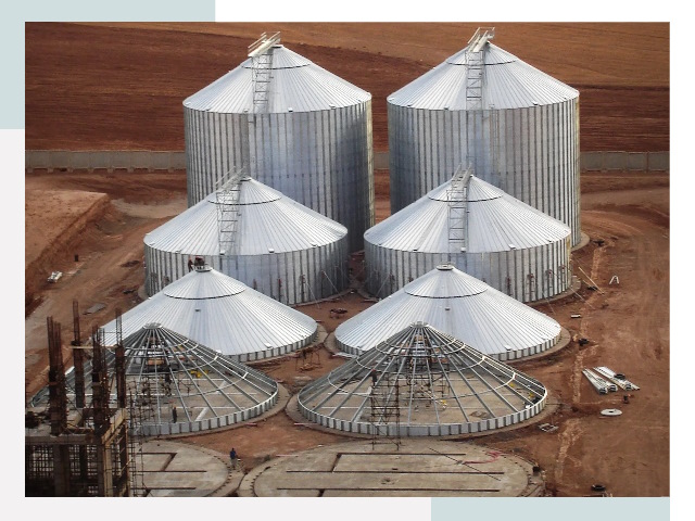 Строительство зерновых силосов в Куйбышеве